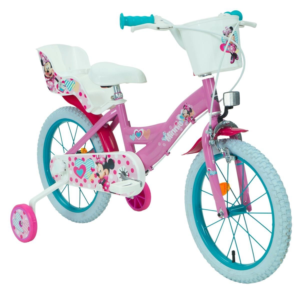 Huffy Kinderfahrrad 16 Zoll MINNIE MOUSE Kinder Mädchen Fahrrad  Kinderfahrrad Mädchenfahrrad Kinderrad Rad Bike Disney MINNIE MOUSE TOIMSA  Huffy 21891, 1 Gang, Puppensitz, Korb, Stützräder