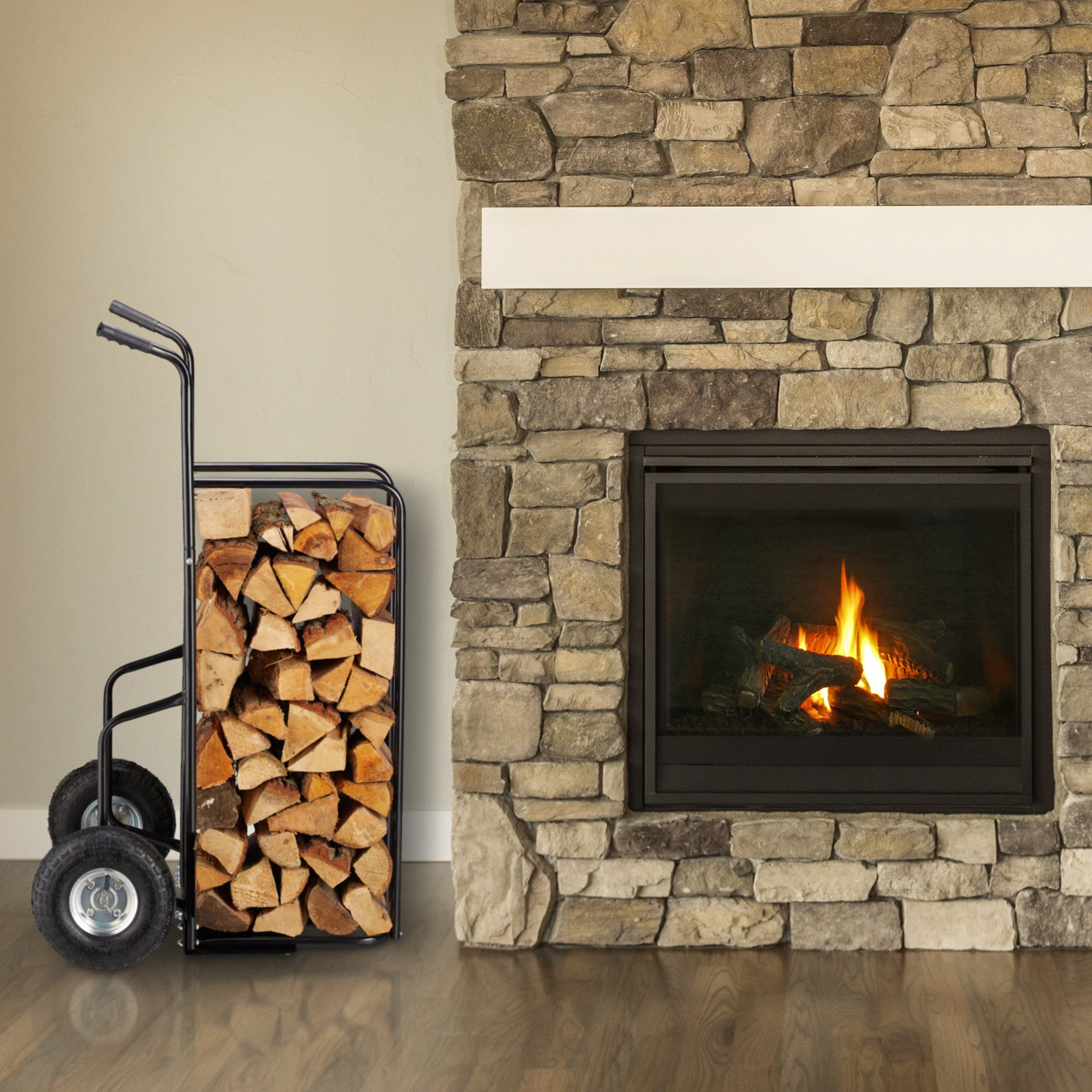 relaxdays Kaminholzregal-Erweiterung Kaminholzwagen XL Metall, BxTxH:63x65x günstig online kaufen
