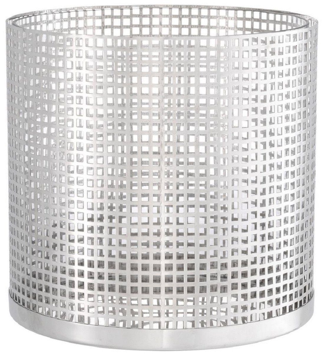 Silber Runder aus Casa Deko Kerzenleuchter Accessoires H. cm Edelstahl - Kerzenleuchter Padrino x Ø - Luxus 25,5 Glas 25 und Luxus Kerzenleuchter