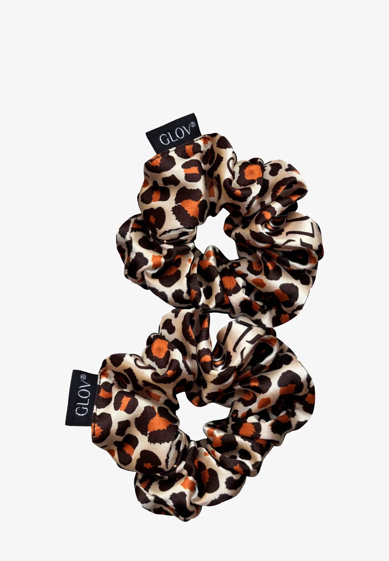 Glov Haargummi Satin Scrunchies Satin-Haarbänder M Cheetah 2 Stück
