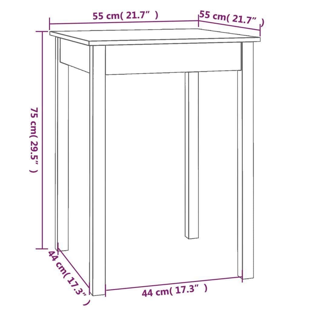 furnicato Esstisch 55x55x75 Massivholz (1-St) Kiefer cm