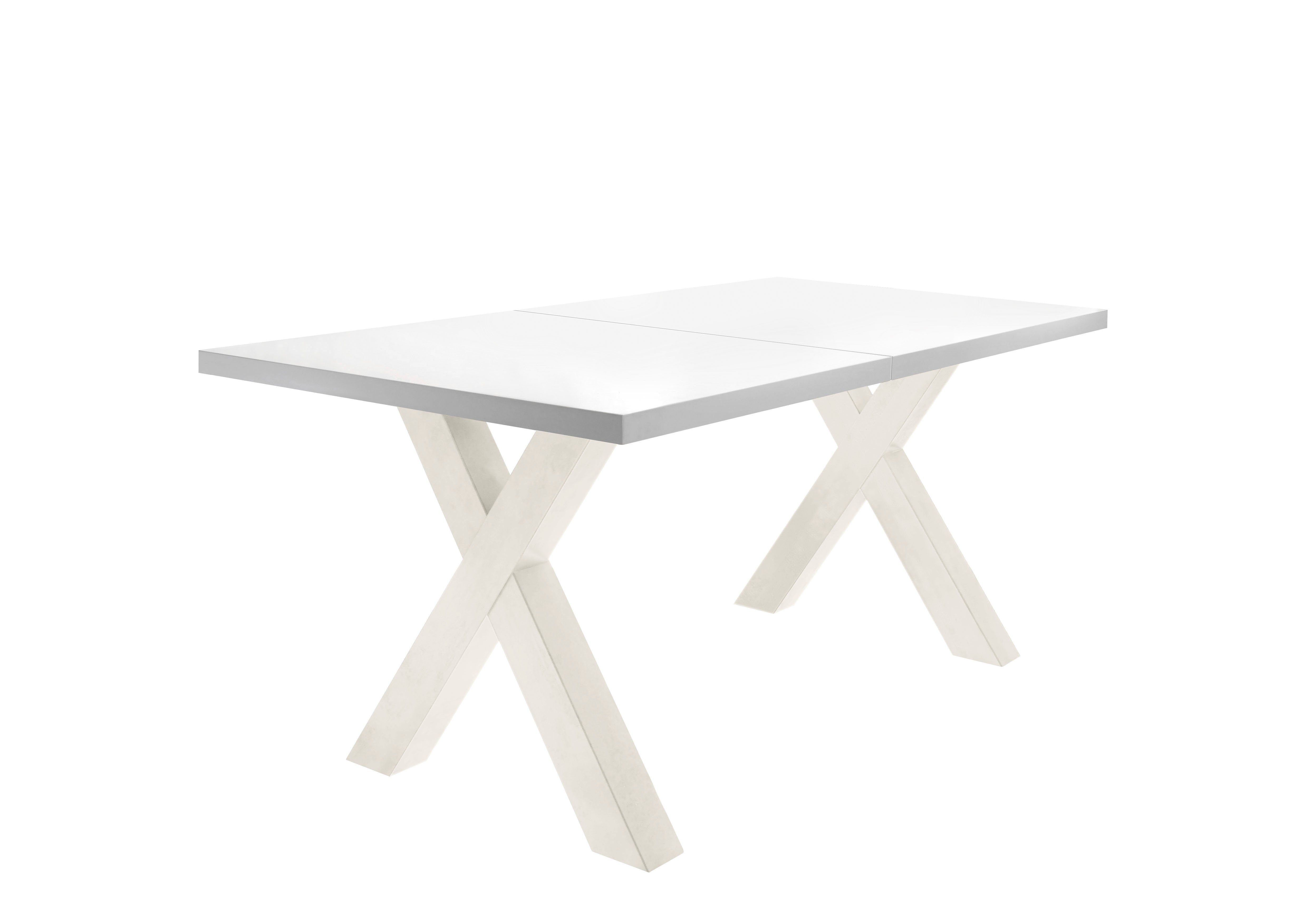 Gestell Tischplatte: matt Mister, in Mäusbacher (160-210 Weiß mit Esstisch Auszug cm), lack X-Form