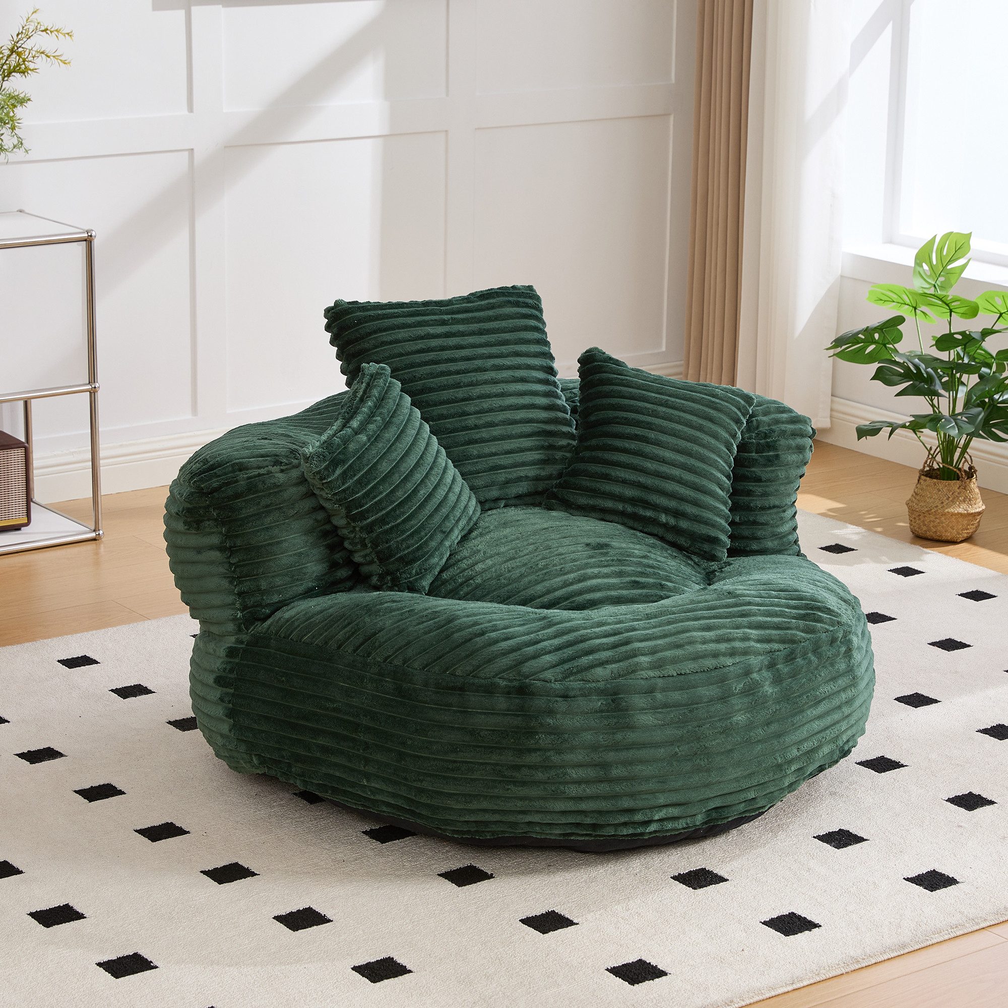 Celya Sitzsack Lazy Sofa Gaming Sofa Stuhl mit drei Kissen,hoch Rücken Cord günstig online kaufen