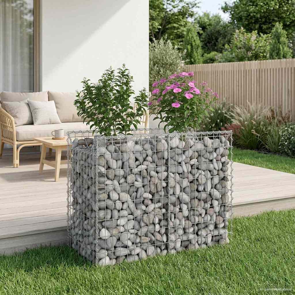 furnicato Zaun Zaunpaneele Silber 100 x 50 x 80 cm aus verzinktem Stahl, (1-St), Wetterfester Sichtschutzzaun mit Maschenweite von 5 x 10 cm für Garten