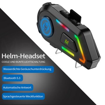 MAGICSHE Motorradhelme-Kopfhörer Motorrad Headset Bluetooth-Kopfhörer (Wasserdichte Kopfhörer)