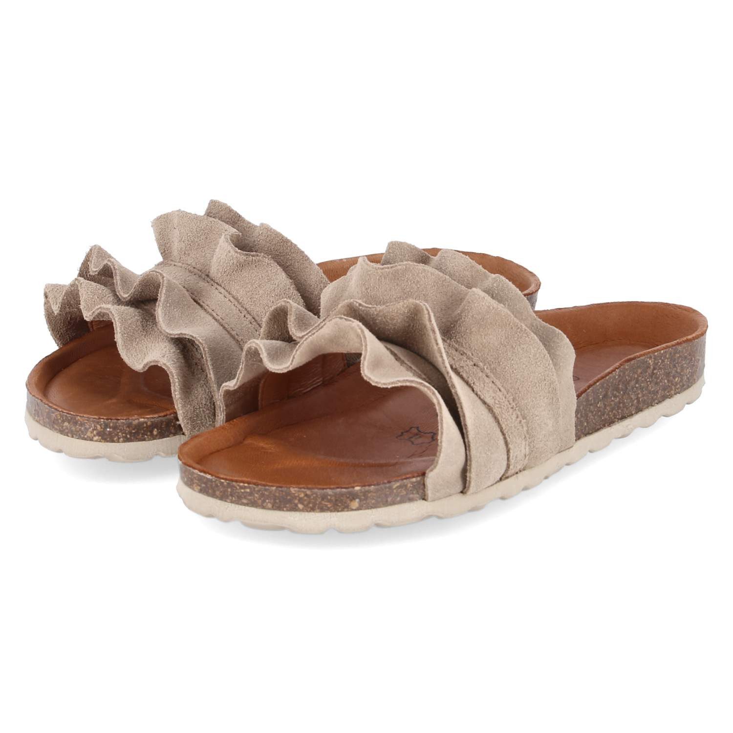 Palado Palado PALA-251-781050-08 Damen Rauleder beige Pantolette