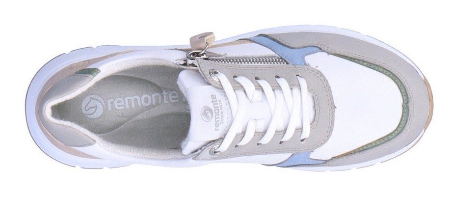 mit weiß-kombiniert seitlichem Sneaker Remonte Reißverschluss