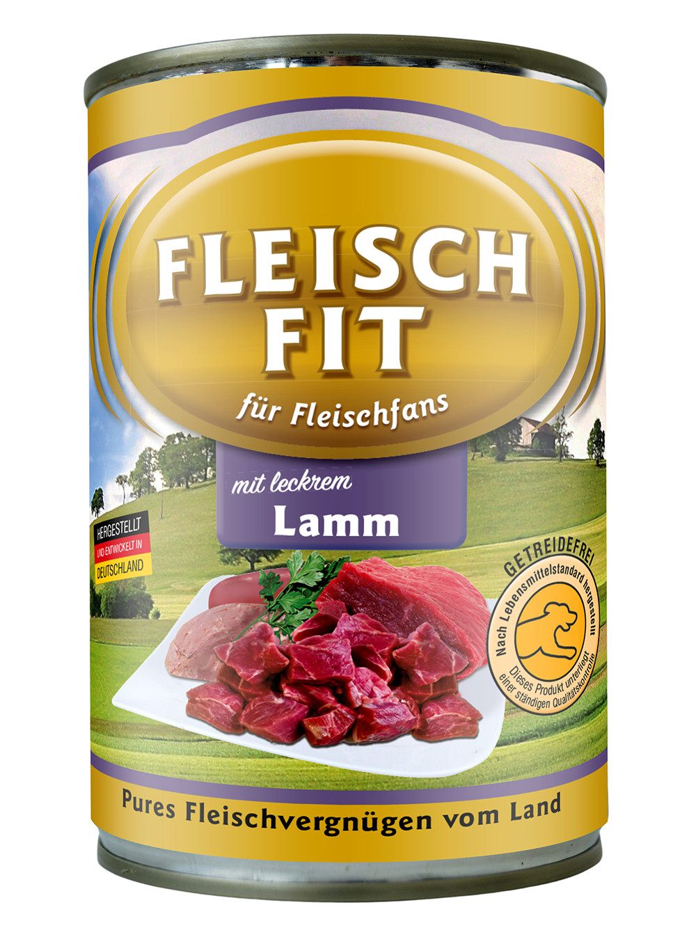 FleischFit FleischFit für Hunde mit leckerem Lamm 24 x 400 g, Nassfutter für: Hunde
