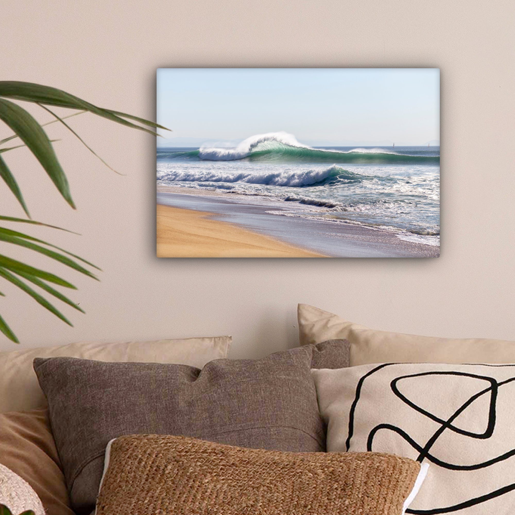 OneMillionCanvasses® Leinwandbild Strand - Wellen - günstig online kaufen