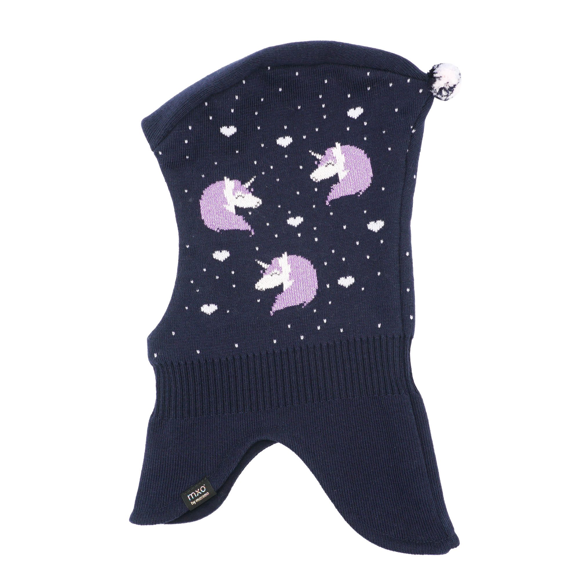 MAXIMO Schlupfmütze Baumwolle, gefüttert, im Einhorn-Design, verlängertes Halsteil