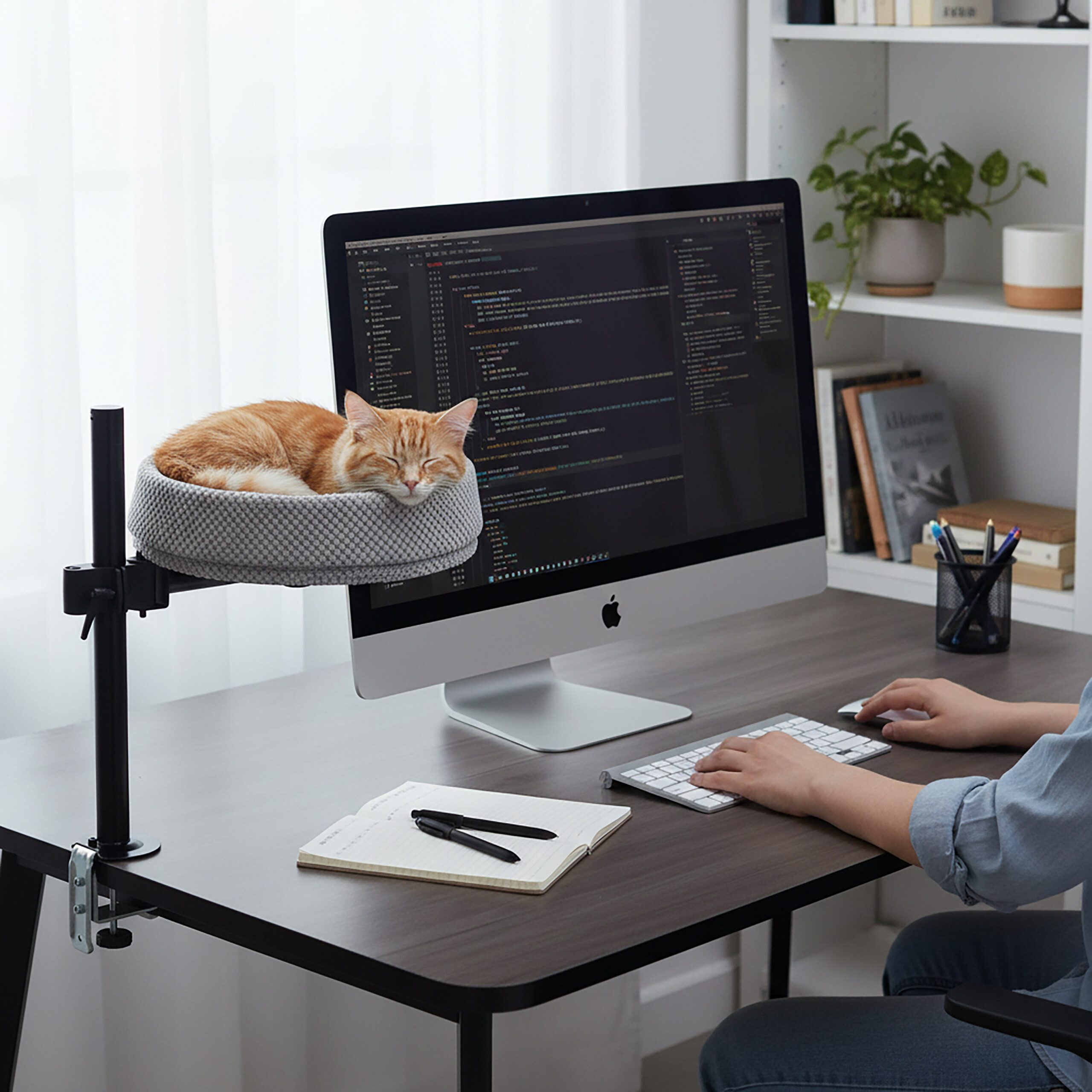 relaxdays Katzenliege Katzenbett für Schreibtisch