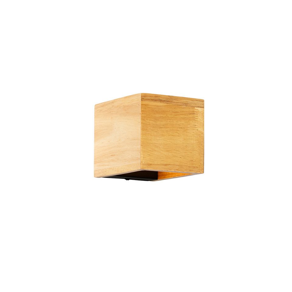 Qazqa Wandleuchte Transfer, ohne Leuchtmittel, G9, Naturel, Landhaus, Holz, 1-flammig