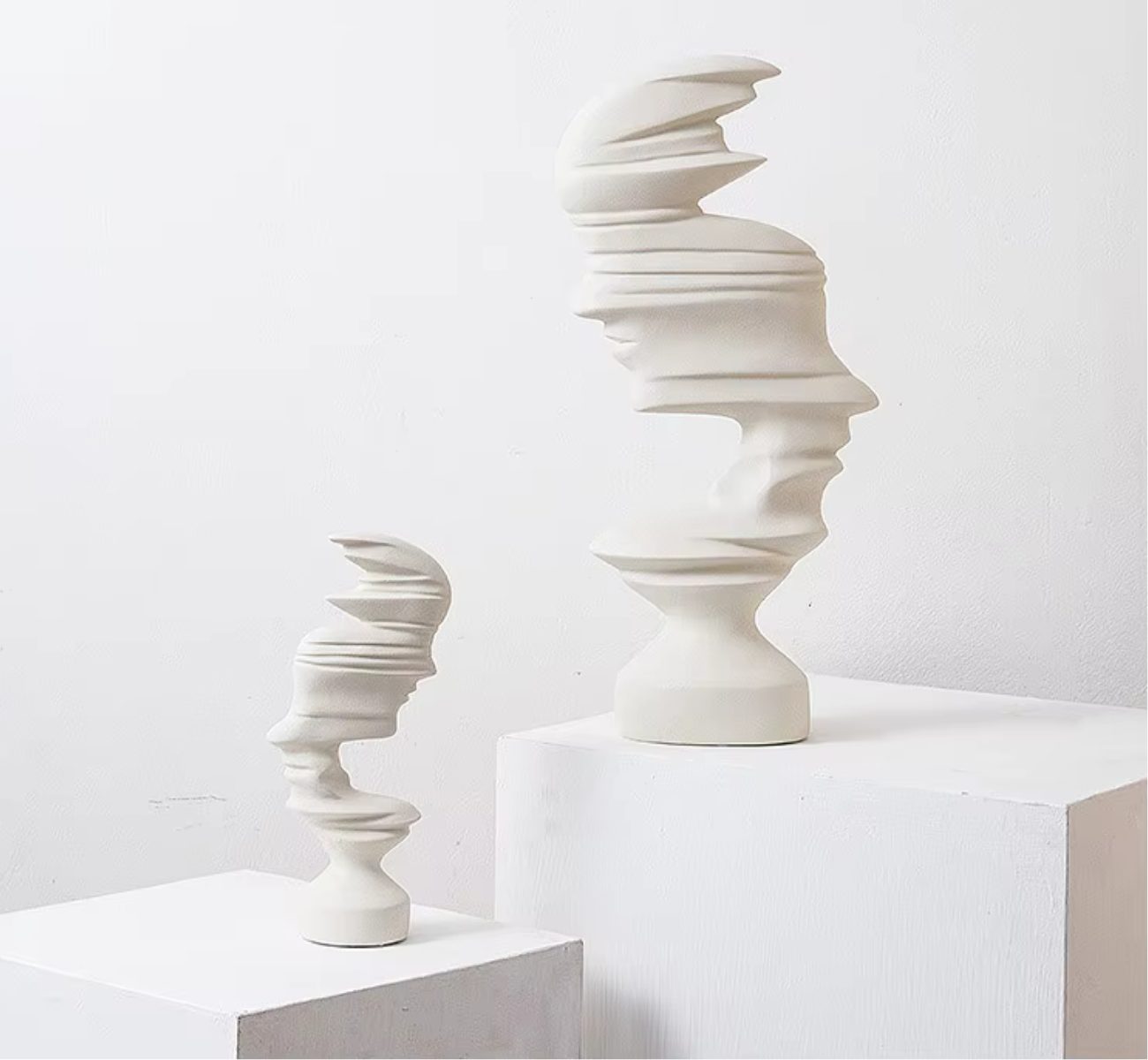 Quality Elegance Skulptur Modernes Set aus 2 Gesichtsskulpturen – 44cms & 25cms (Set, 2tlg)