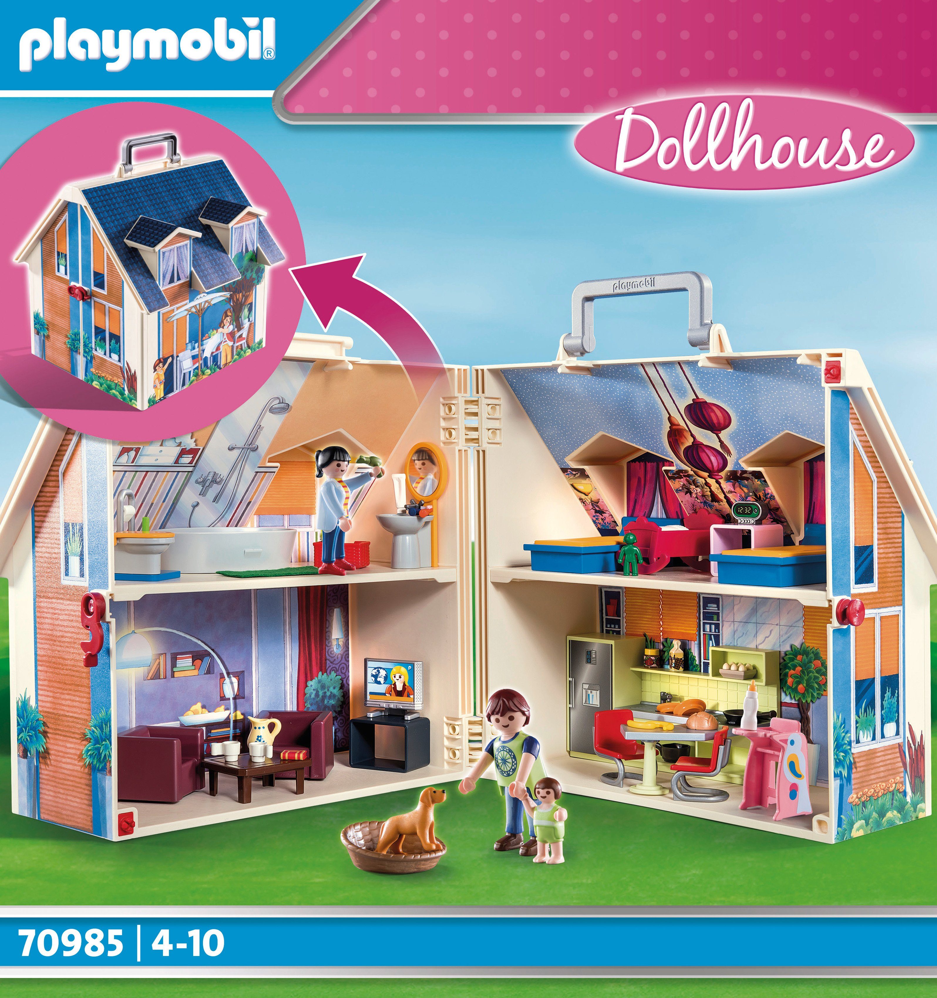 Playmobil® Mitnehm-Puppenhaus (70985), Dollhouse Konstruktions-Spielset, (6 günstig online kaufen