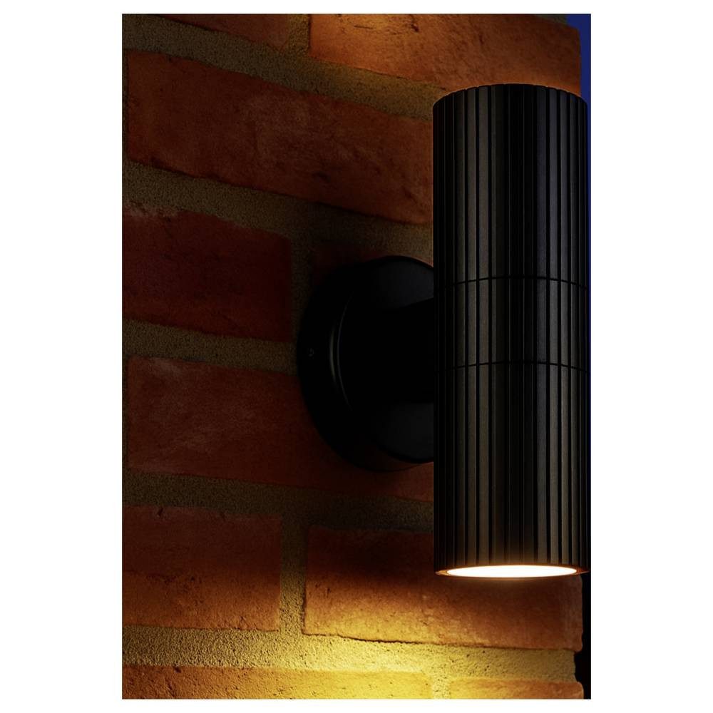 Brilliant Außen-Deckenleuchte Außenwandleuchte 40921/06 LED-Außenwandleuchte LED GU10 10 W Schwarz, Lichtaustritt oben und unten