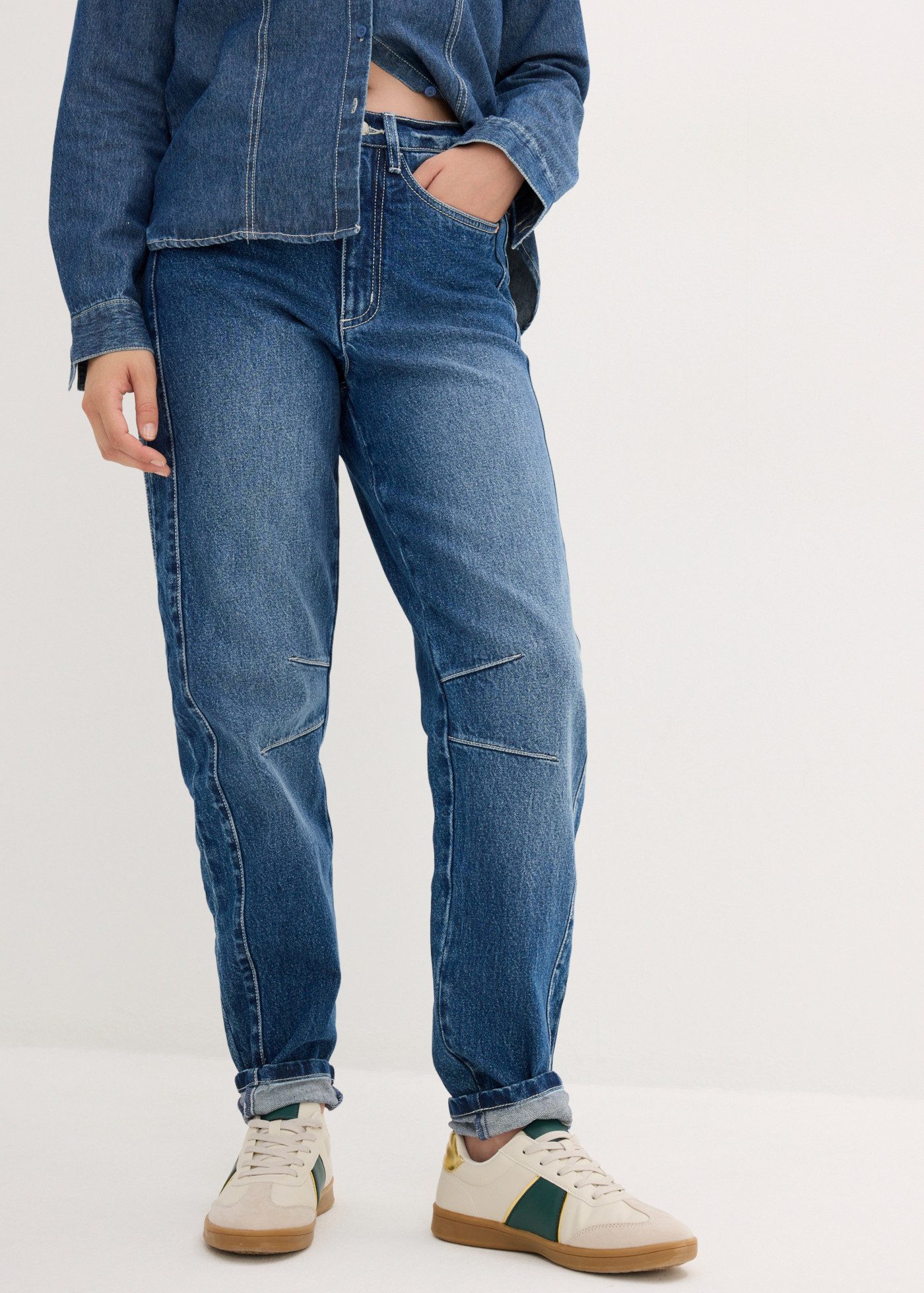 bonprix Mom-Jeans mit hohem Bund, Loose Fit, im Casual-Stil