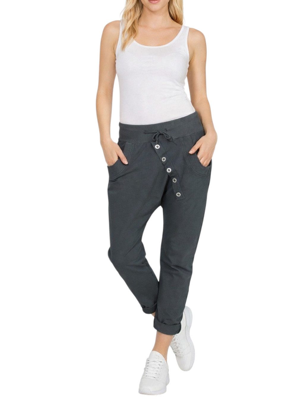 Mississhop Boyfriend-Hose Damen Baumwollhose Hose Sweatpants Jogginghose Baumwolle M.295