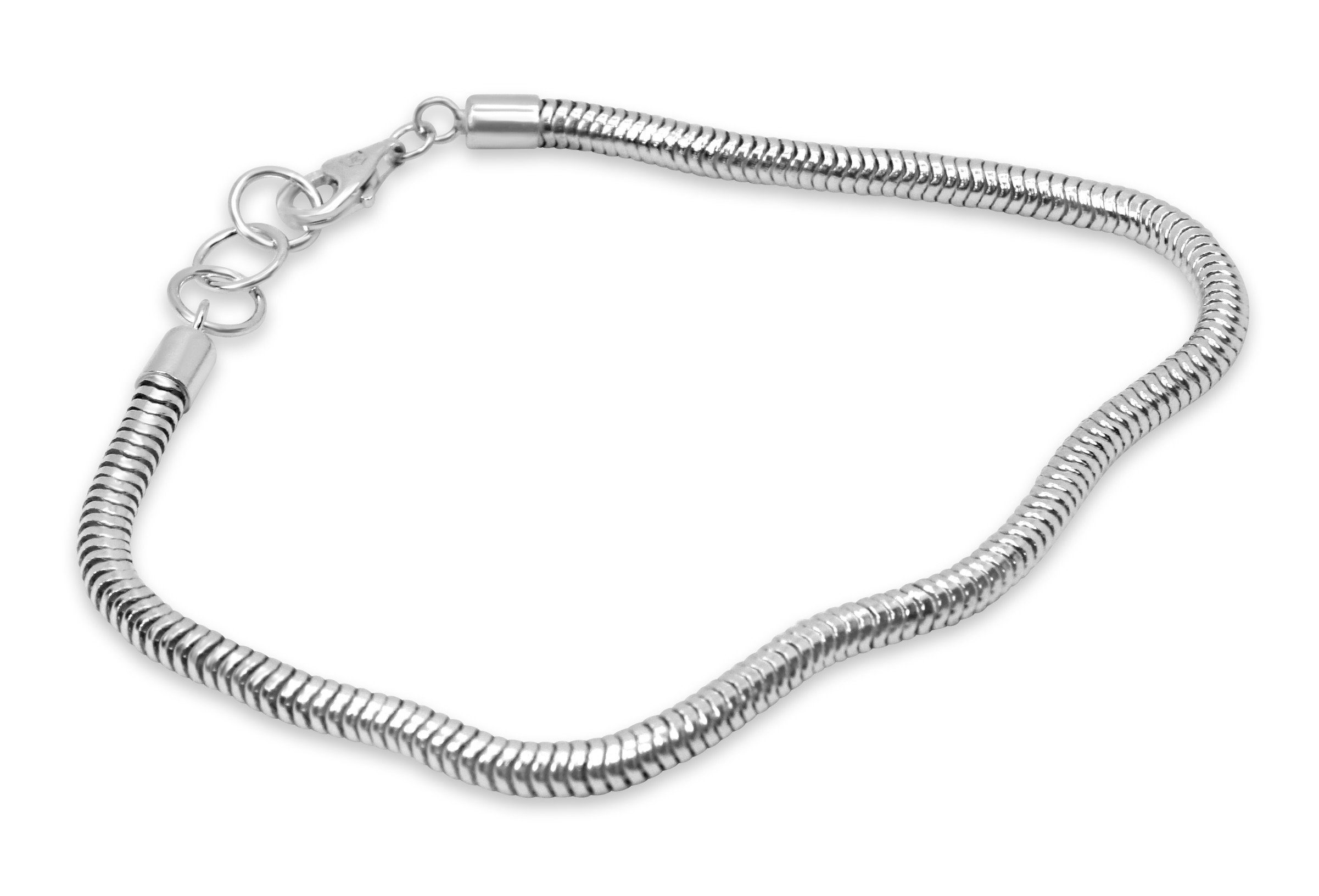 Sterling Schlangen robust, Sprezzi Herren Fashion 925er Silber, Armband Snake Silberarmband verstellbar Silber