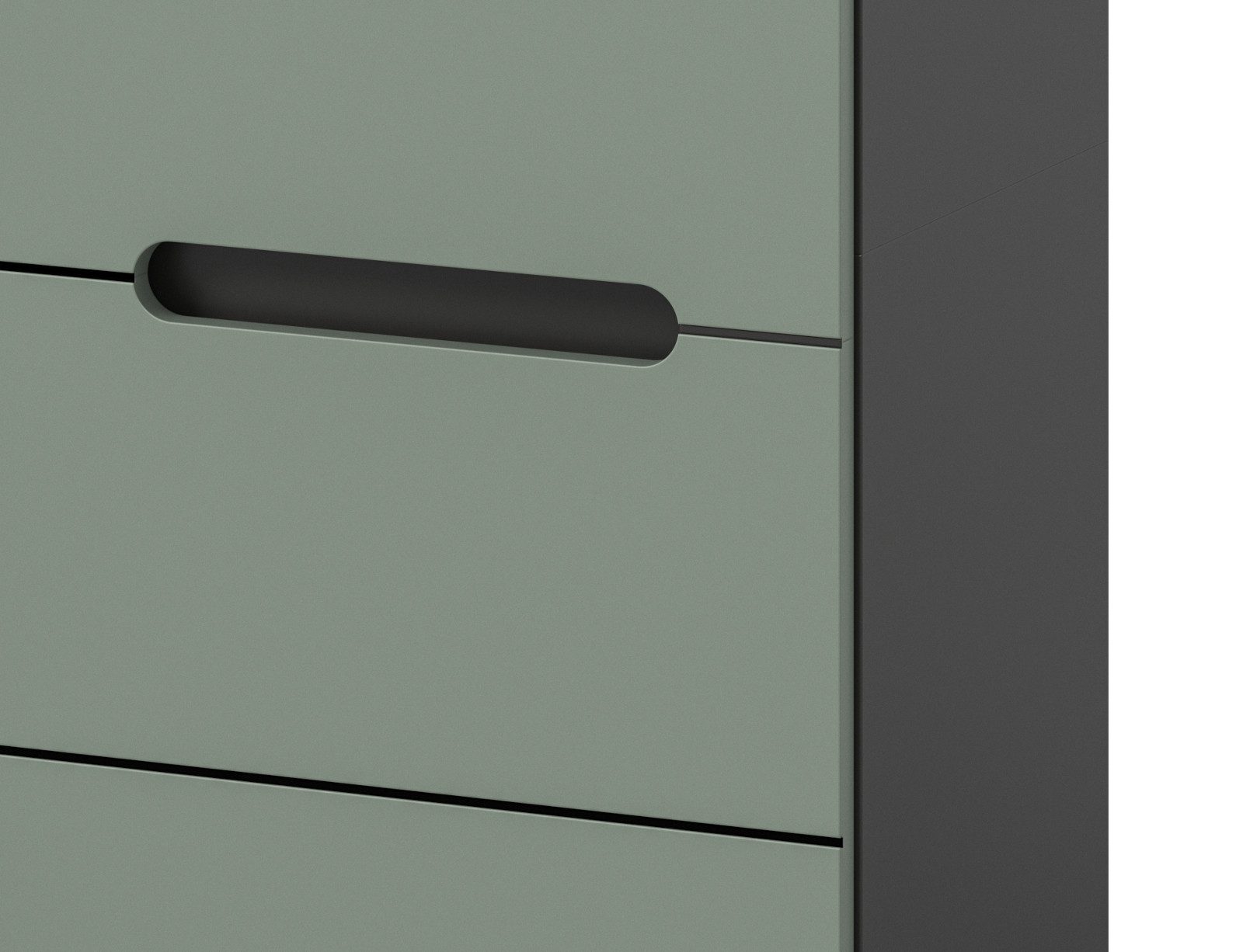 Inn.Furn Wohnwand Cooper, (Schrankwand in Salbei Grün und Basalt Grau, 4-teilig, 270 x 170 cm), hängend oder stehend, Soft-Close-Funktion – Bild 5 von 5
