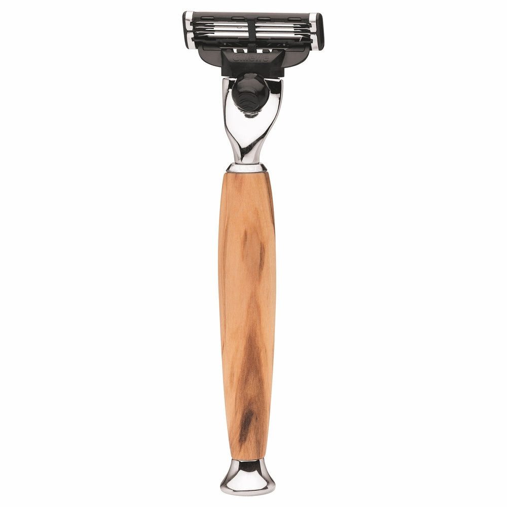 Nassrasierer Erbe Milano Rasierer Gillette Mach3 Olivenholz