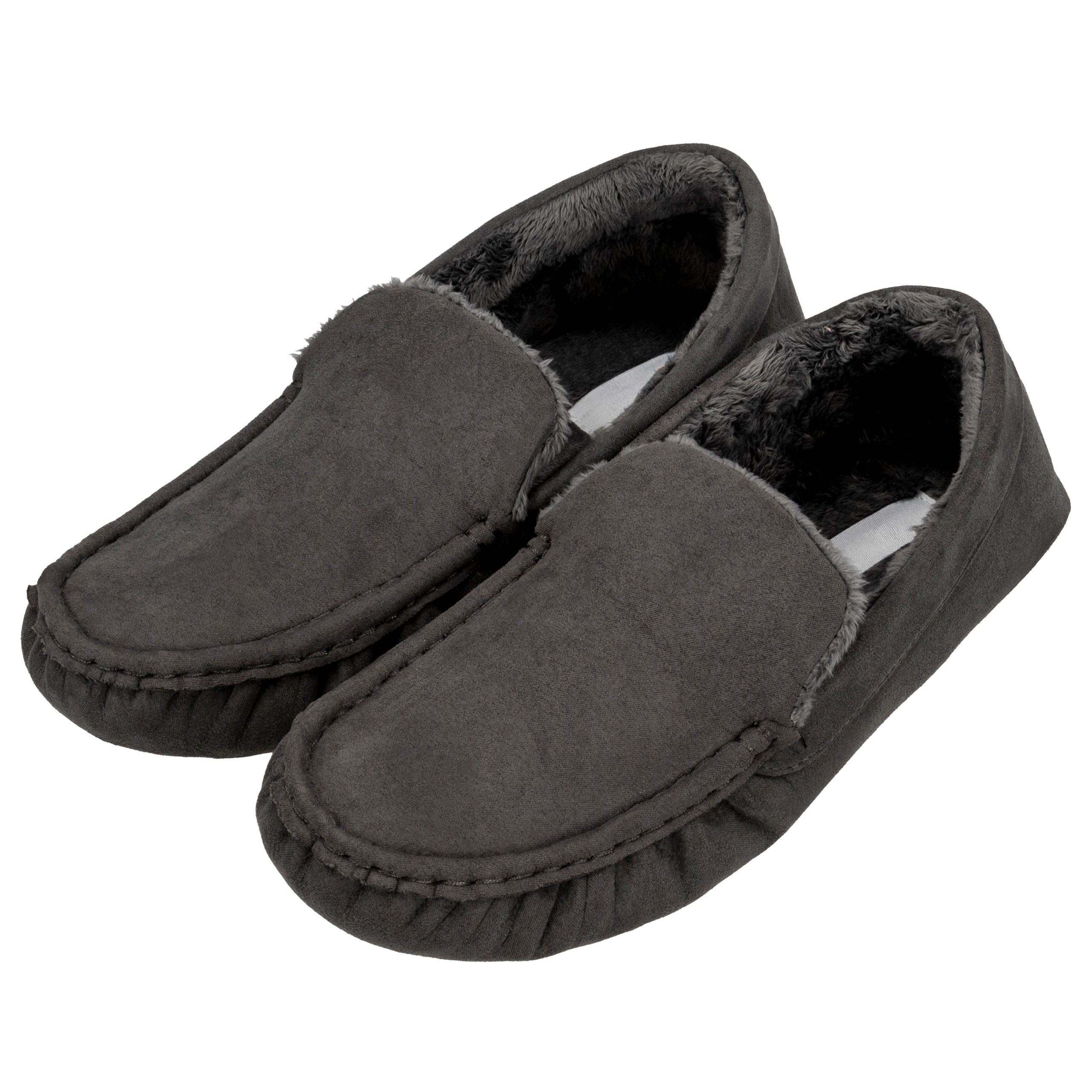 kamelshopping Herren Hausschuhe / Mokassins aus Textil Hausschuh mit Innenfutter, leichter und schlichter Schuh