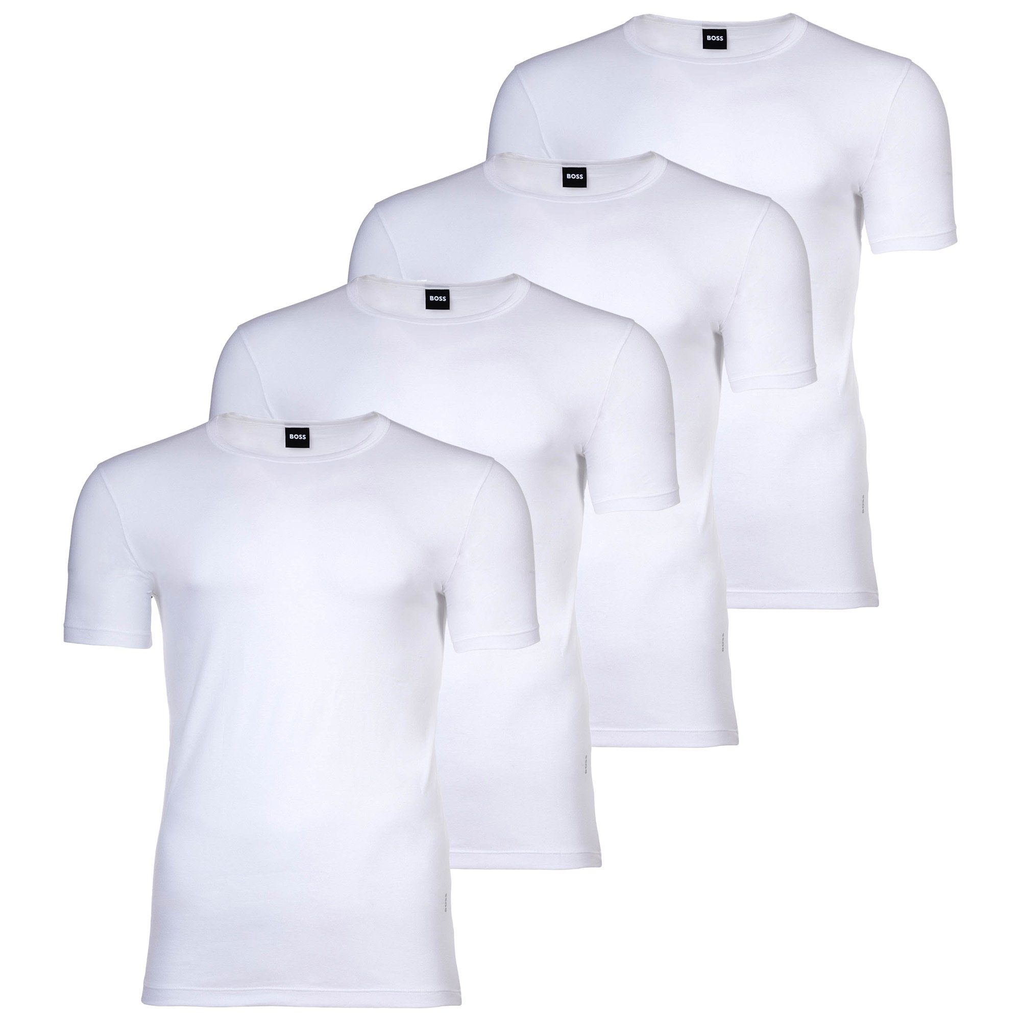 BOSS Unterhemd Herren T-Shirts, Pack - Shirts, Unterhemd Weiß 4er
