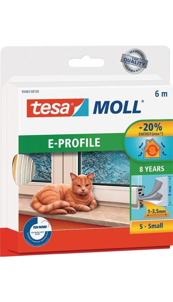 tesa Dichtungsband Fenster-/Türmoll moll® 5463 B9mmxH4mmxL6m weiß