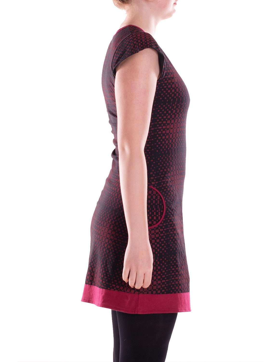 Vishes Sommerkleid Damen Mini-Kleid Baumwolle Casual A-Linie mit Taschen Alternative Bekleidung, Ethno, Hippie, Retro Style