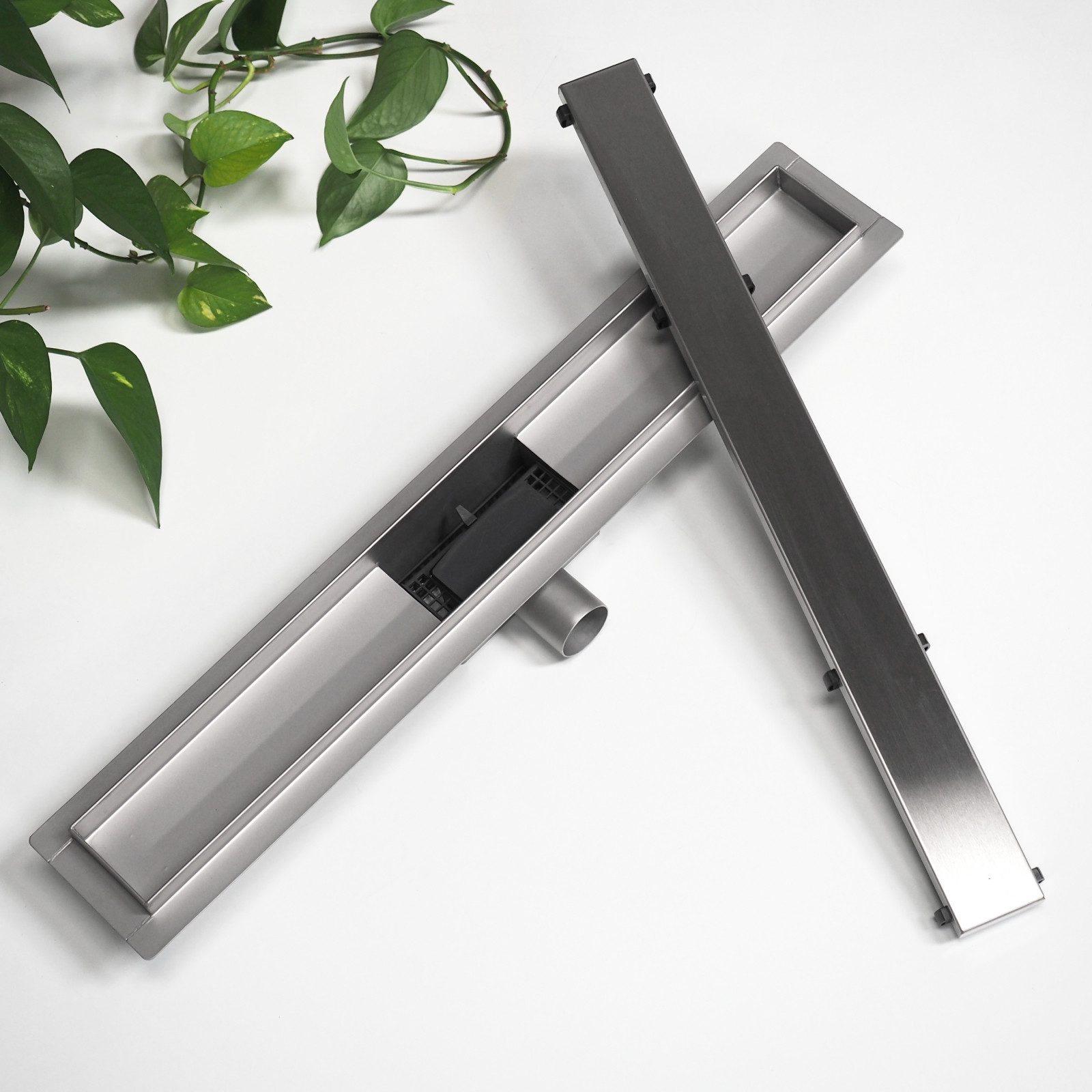 WITEN&NOCK Duschrinne befliesbar Drainset Edelstahl Bodenablauf mit Geruchsstopp Haarsieb