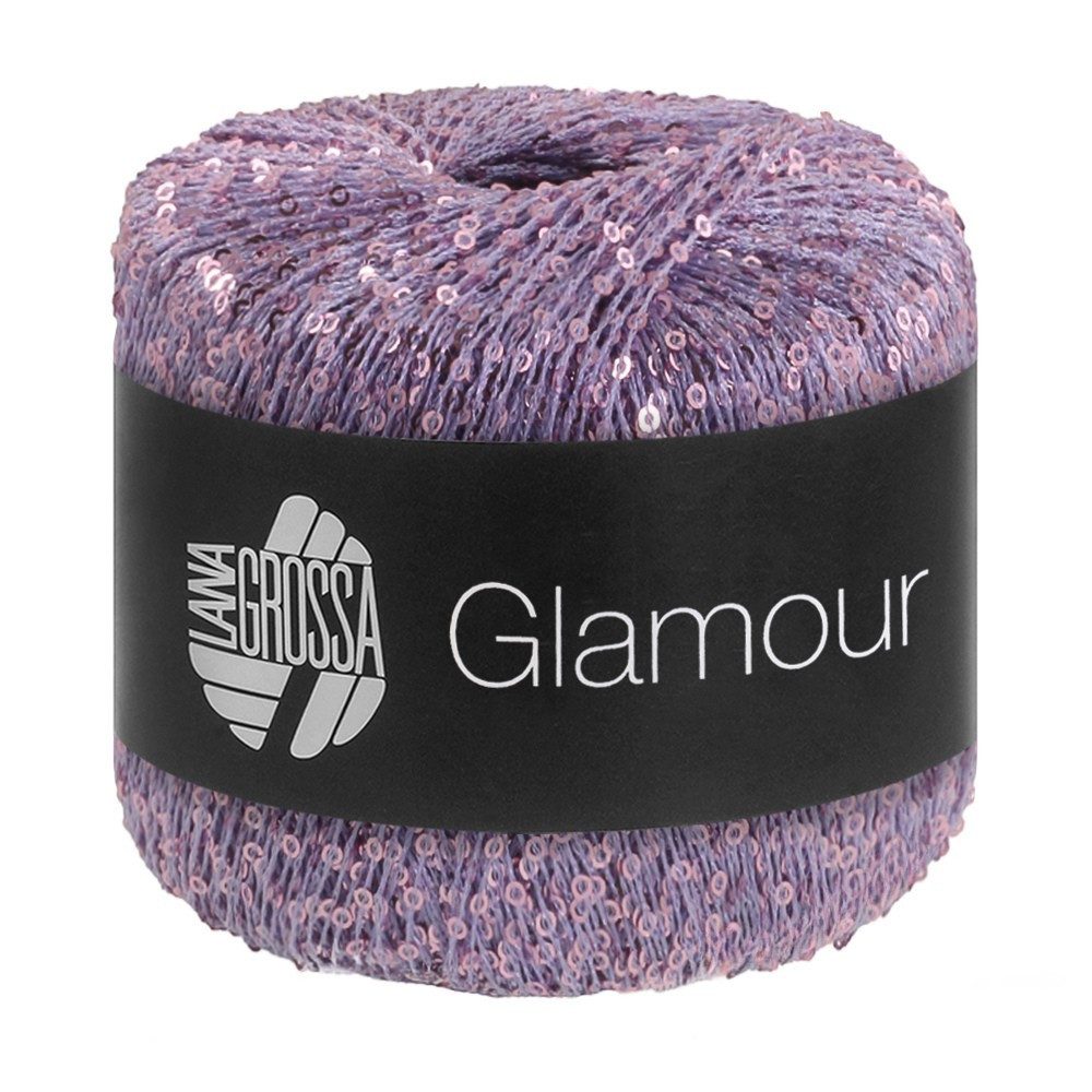 LANA GROSSA GLAMOUR Häkelwolle, 115 m (Beilaufgarn mit Pailletten für funkelnde Akzente), 25 g