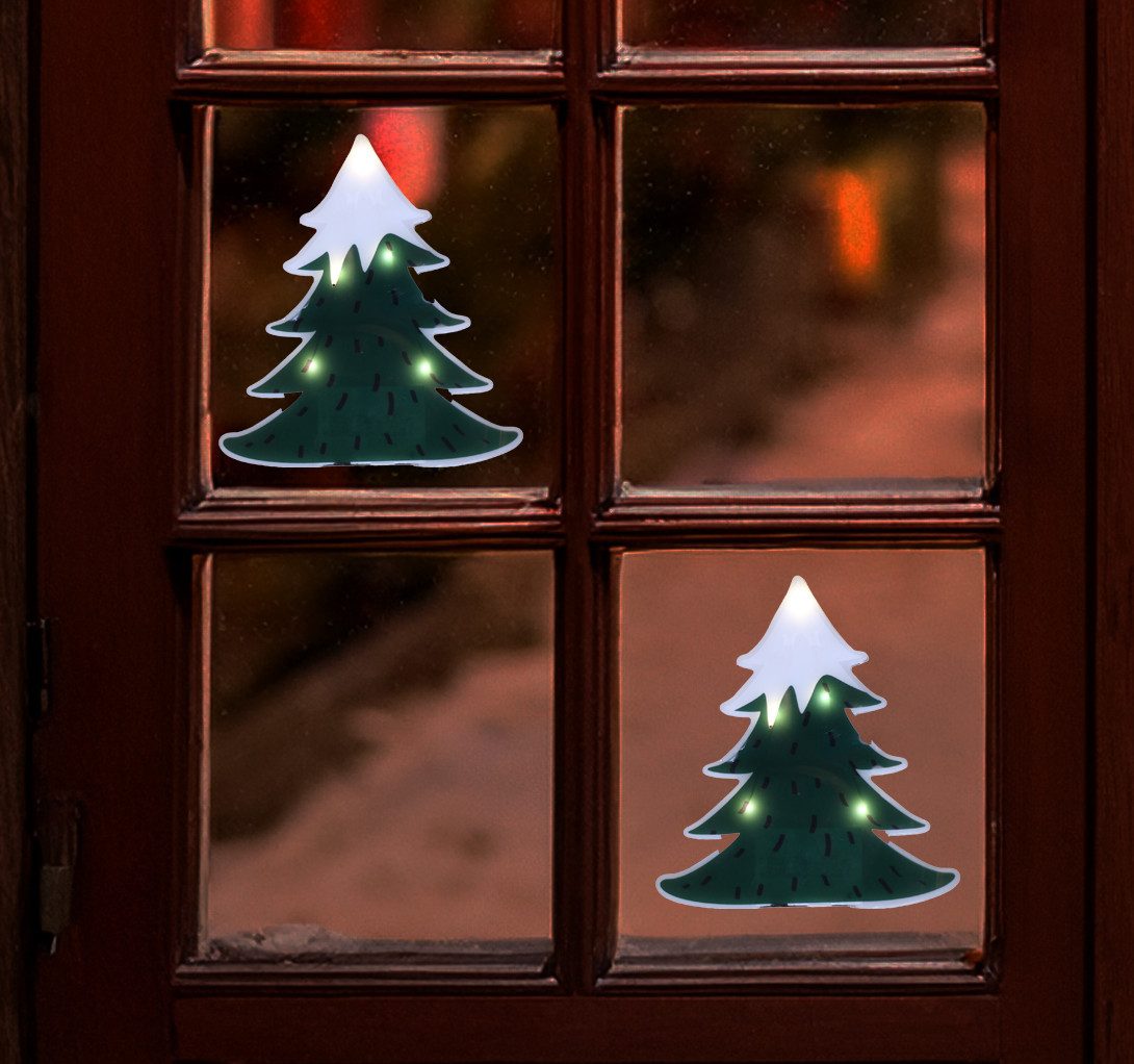 Star-Max LED Dekolicht LED Fensteraufkleber Tanne – Wiederverwendbar mit Ti günstig online kaufen