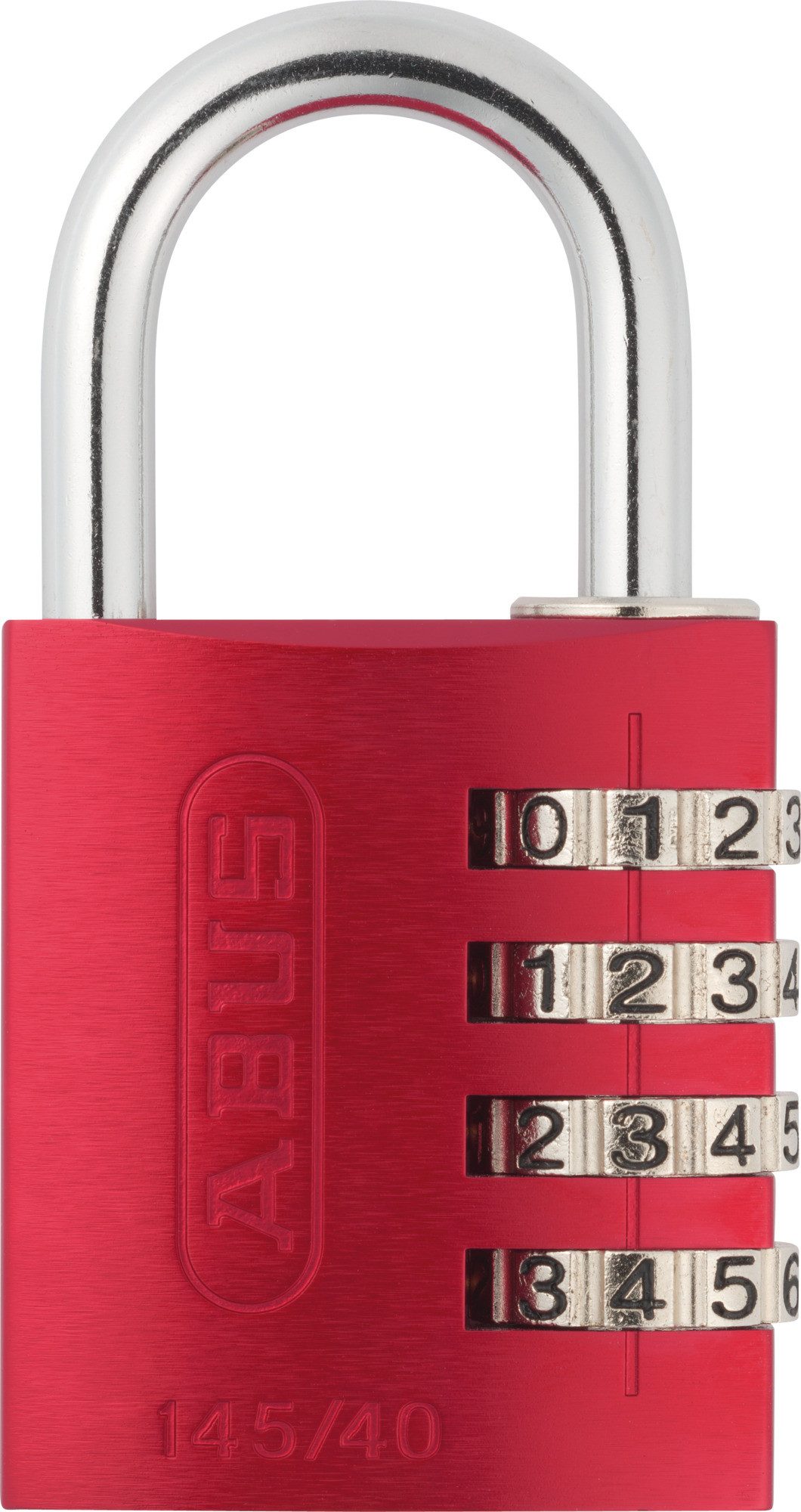 ABUS Vorhängeschloss Zahlenschloss 145/40 in rot, Sicherheitsklasse 4, Komfortable Bedienung ohne Schlüssel, geringes Gewicht