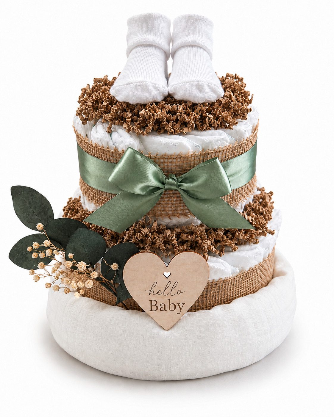 dubistda-WINDELTORTEN- Neugeborenen-Geschenkset Windeltorte Boho