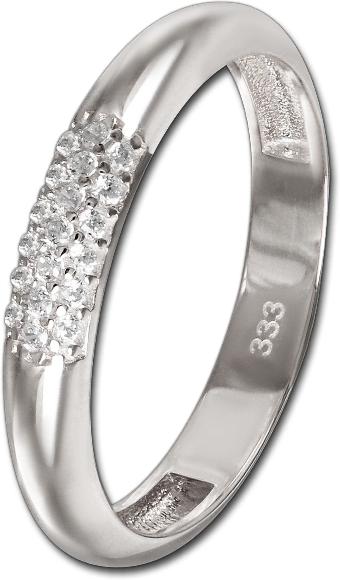 GoldDream Goldring GoldDream Gold Ring 3-reihig Zirkonia, Fingerring 333 Weißgold 8 Karat 3-reihig Zirkonia Damen Ringschmuck