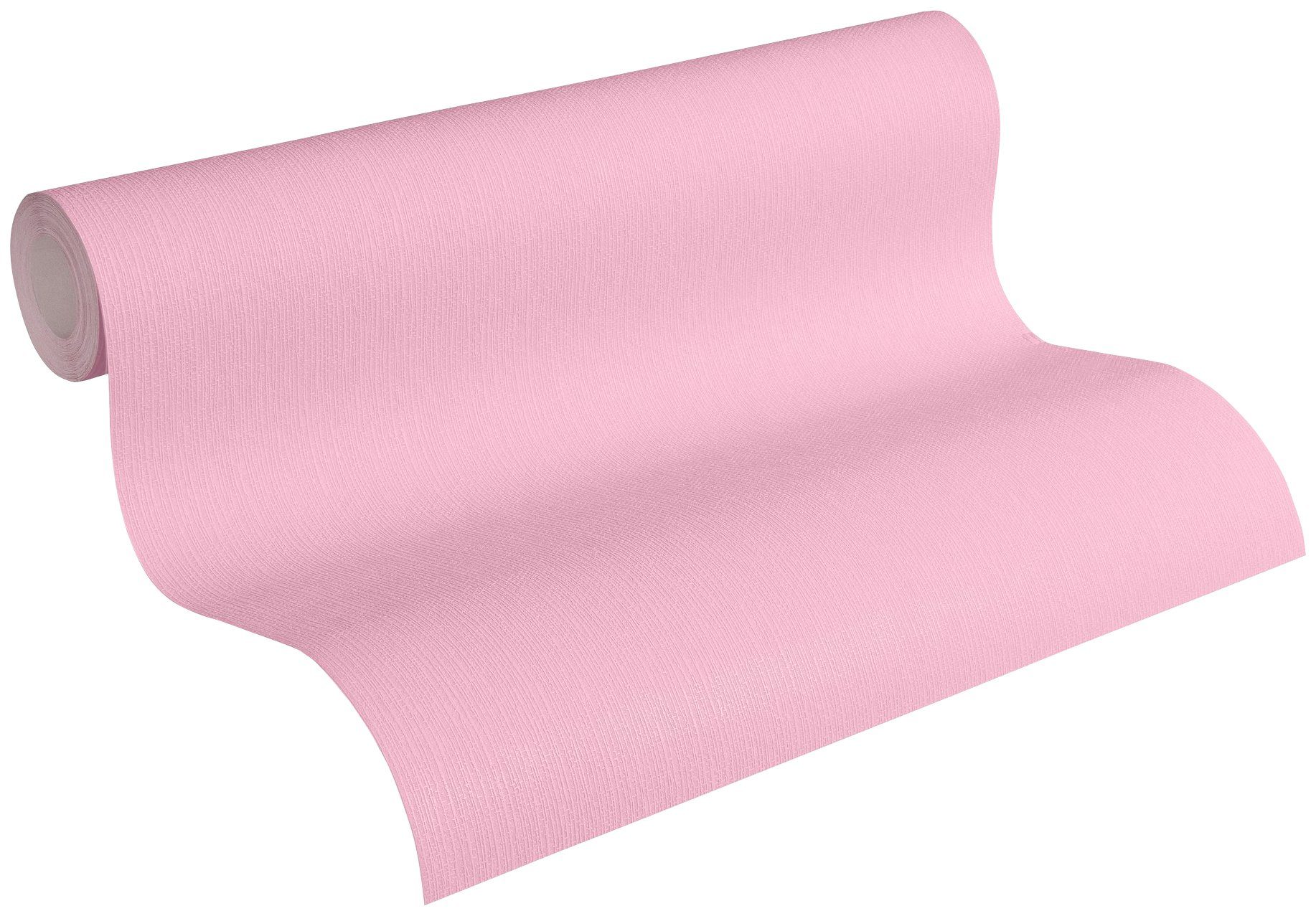 glatt, Wall, A.S. Tapete Uni Création rosa einfarbig, Vliestapete Struktur Premium