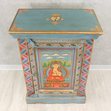 Oriental Galerie Mehrzweckschrank Tibet Wandschrank Buddha Tenzin Türkis 75 cm