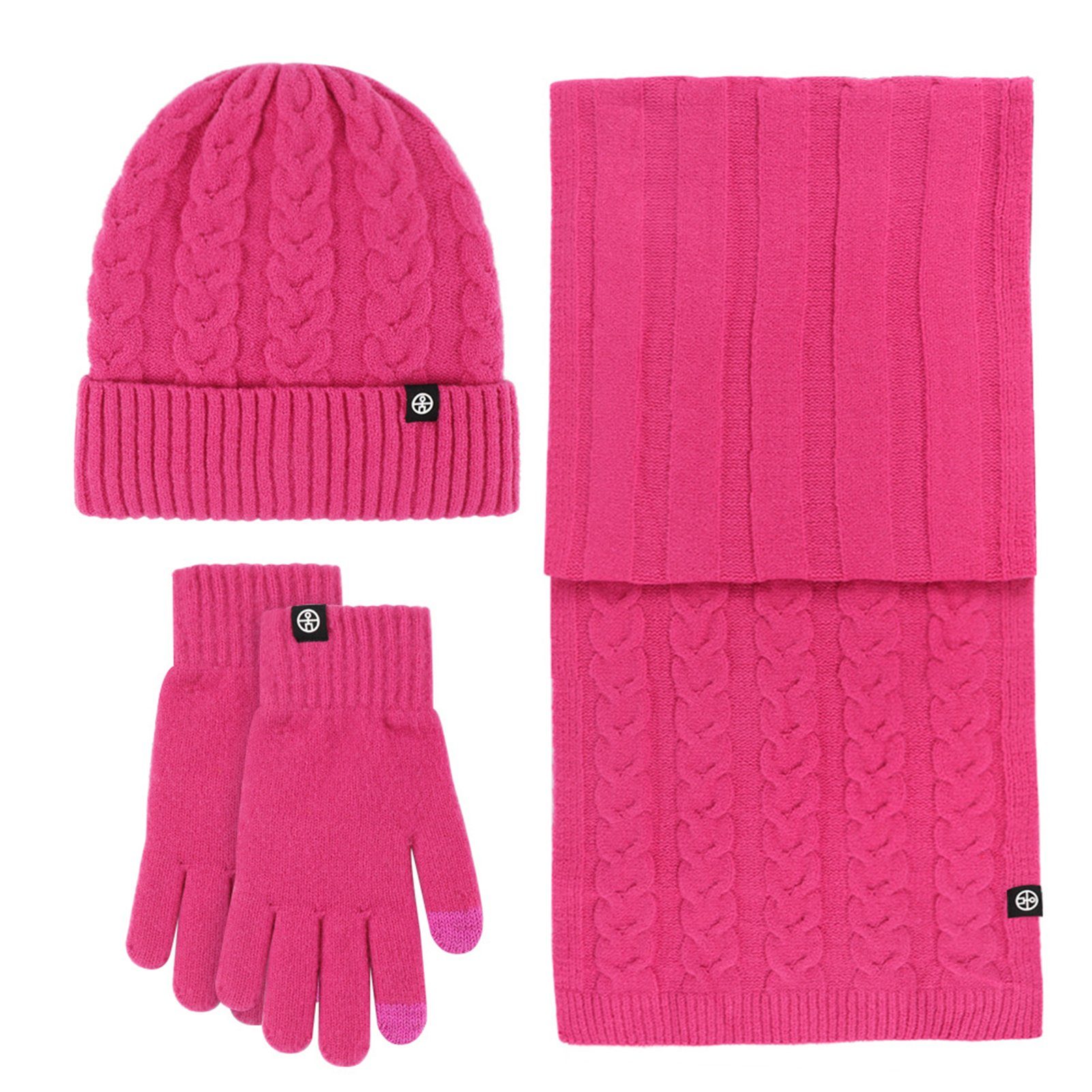 Strickmütze Mütze Stricksets Set Langer kältebeständiges, den Außenbereich) warmes Strickmütze -Touch Männer -Handschuhe Schal Handschuhe Rutaqian Gesichtsabdeckung , für hoch Frauen Fleece-Set Touchscreen Dreiteiliges, Warme -Qualitäts Winter Schal, Sie (Aktualisieren für