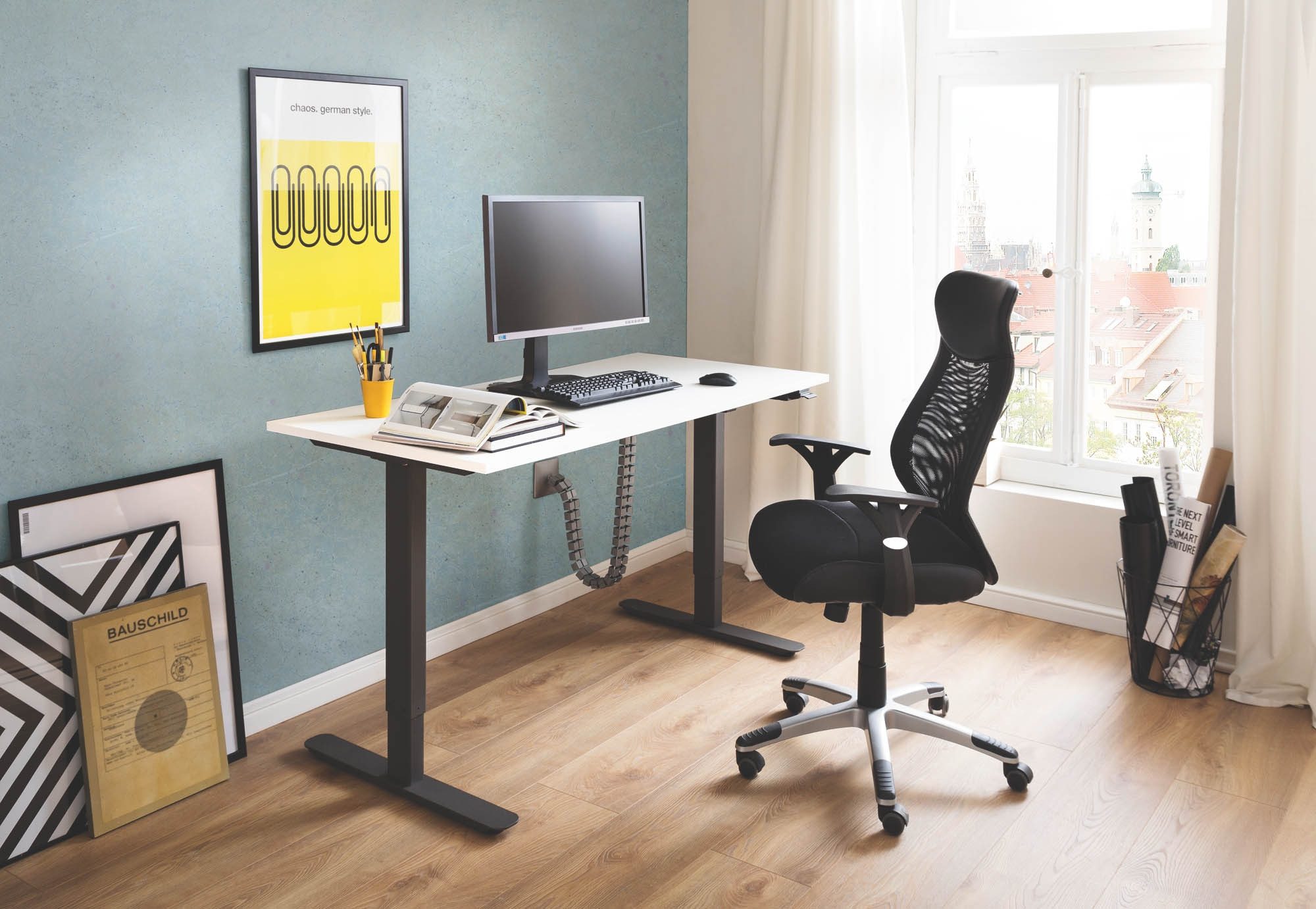 Duo Collection Chefsessel Niko, Netzrücken, ergonomisch, schwarz - 65x113x65cm (BxHxT)