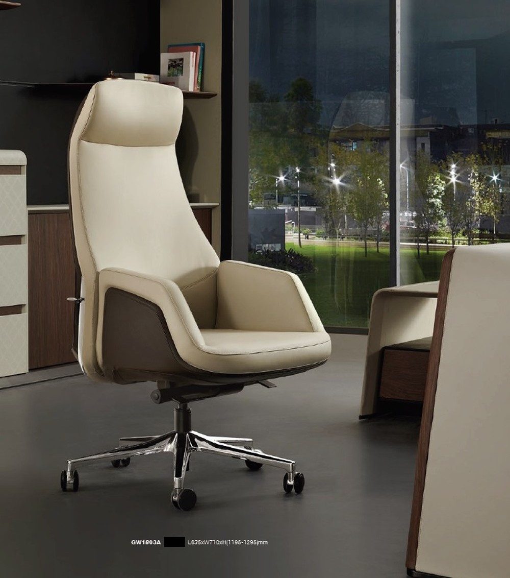 JVmoebel Bürostuhl Gaming Drehstuhl in Beige mit Kunstlederbezug und Armlehnen (1 St), Made in Europa