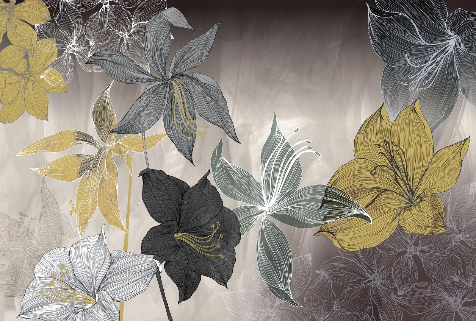 BRICOFLOR Vinyltapete Root2/Tapeten/Stil/Blumentapete, Holzstruktur, (2,7, 1 St), Wallpaper