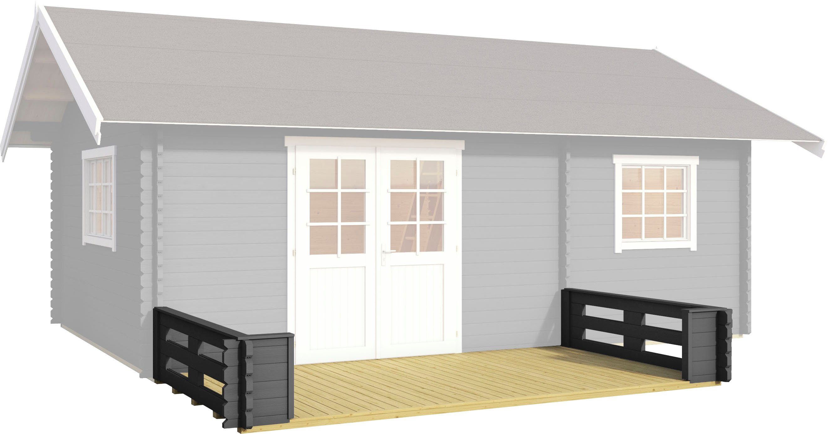 LASITA MAJA Terrasse CAROLINE, BxT:365x200 cm, (Set), inkl. Fußbodenbretter zum Verlegen