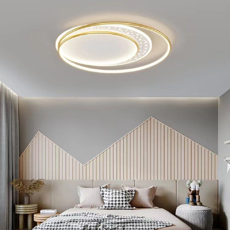 Daskoo Deckenleuchten 52W Dimmbar Deckenlampe 50cm Modern Wohnzimmerlampe Fernbedienung, LED fest integriert, Warmweiß,Neutralweiß,Kaltweiß, LED Deckenleuchte stufenlos dimmbar | Deckenlampen