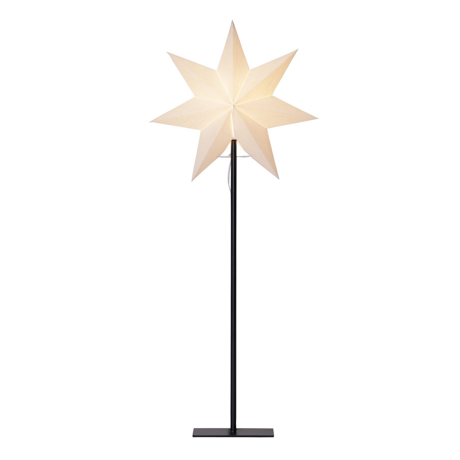 STAR TRADING LED Stern Papierstern Lampenschirm Dekoleuchte 2in1 Tischleuchte 85cm E14