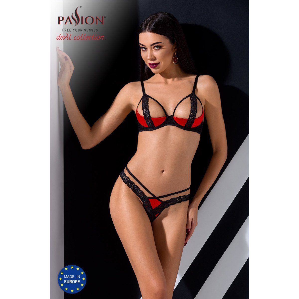 red Schalen-BH 2pcs - PE Femmina Set: Passion-Exklusiv (L/XL,S/M) set