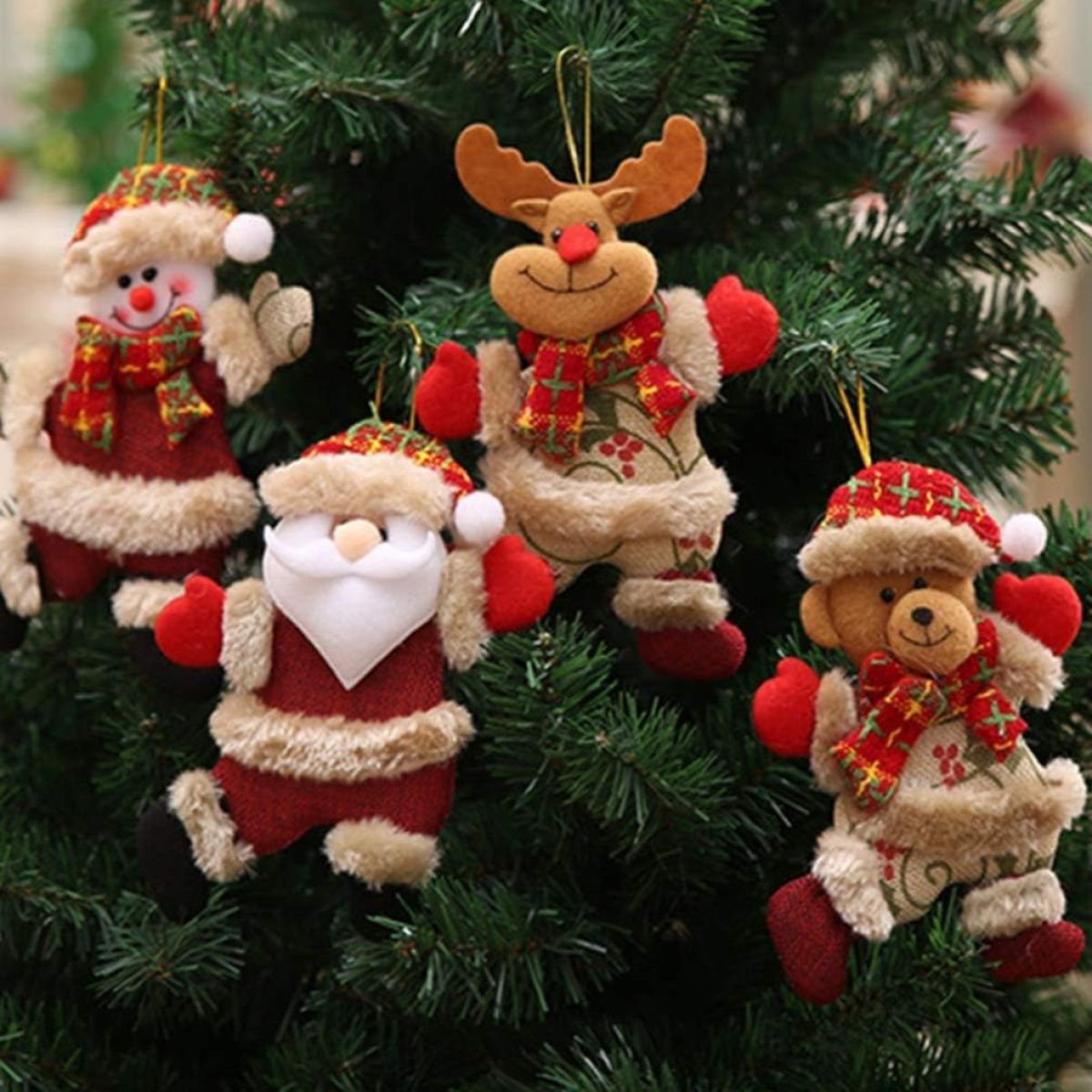 Jormftte Weihnachtsfigur 3 stücke Weihnachtsbär Weihnachtsbaum Hängen Party Ornamente für