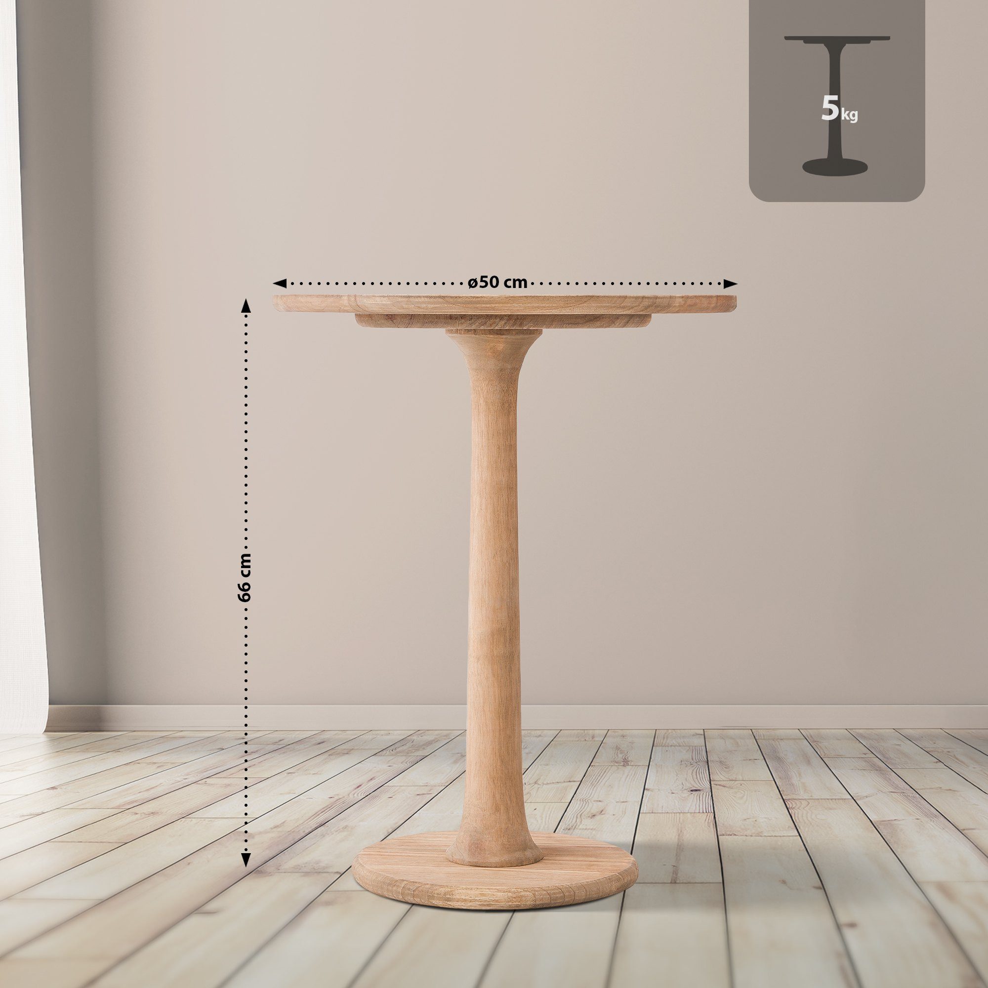 CLP Beistelltisch Beistelltisch Farragut, handgefertigter, runder Couchtisc günstig online kaufen