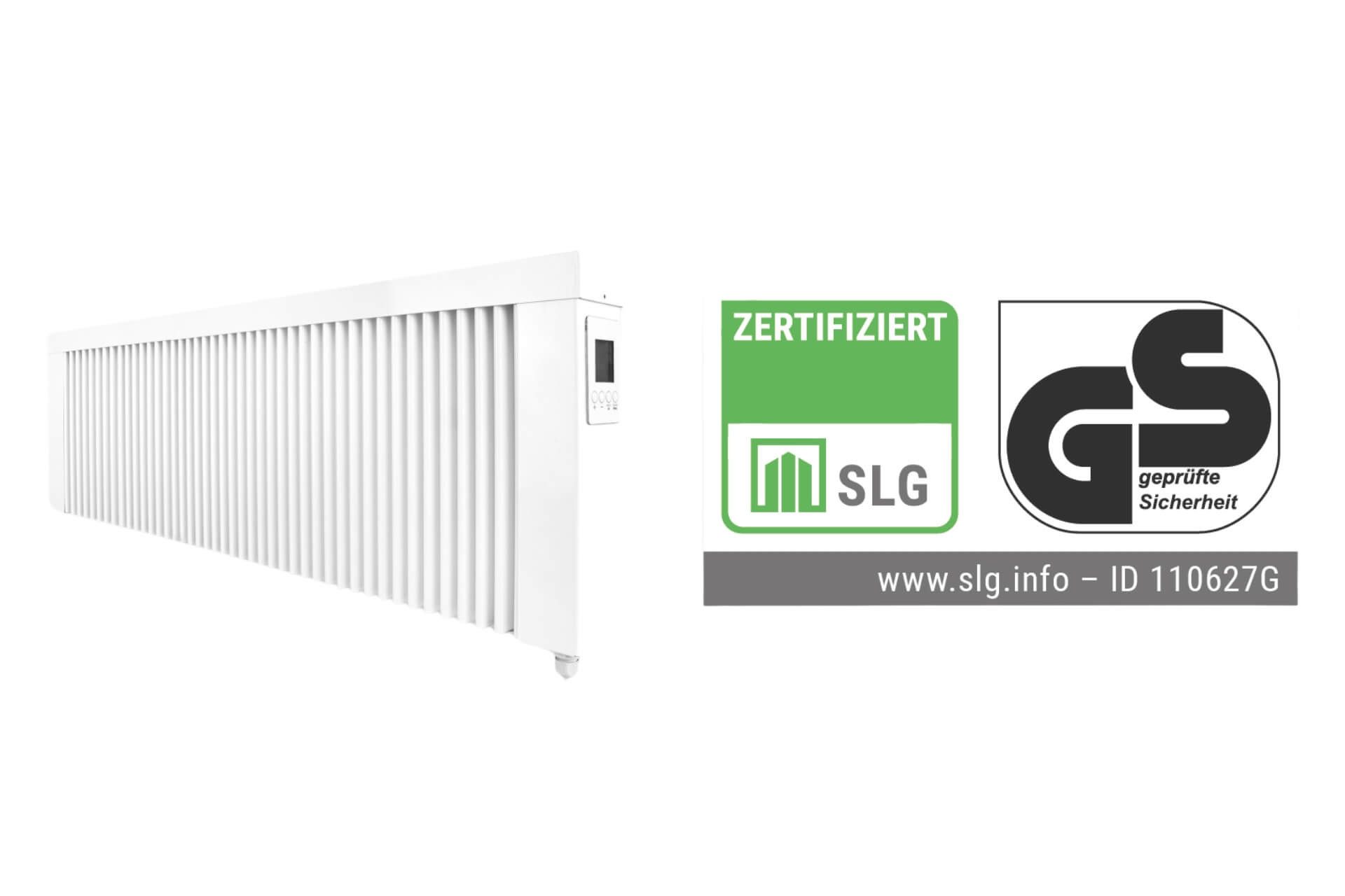 eVARMO Elektro-Heizkörper areo smart base GS, Digitales Thermostat mit LCD-Display und 4 Knöpfen