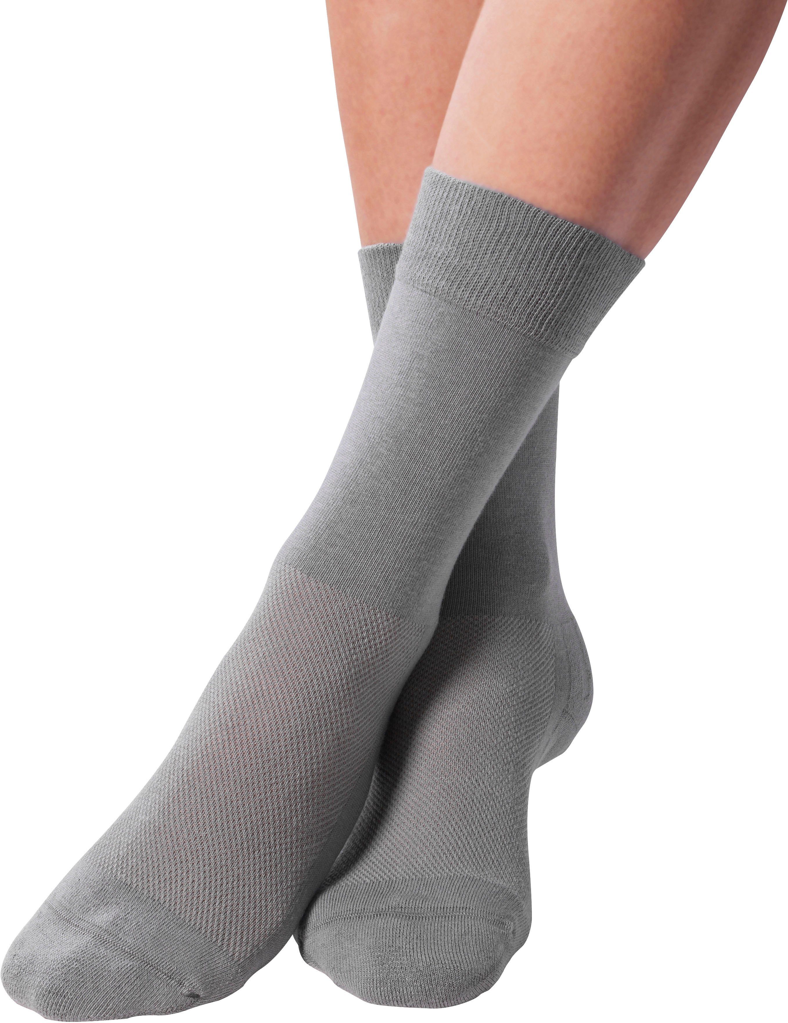 grau (2-Paar) Venenfeund Diabetikersocken Socken Fußgut Sensitiv