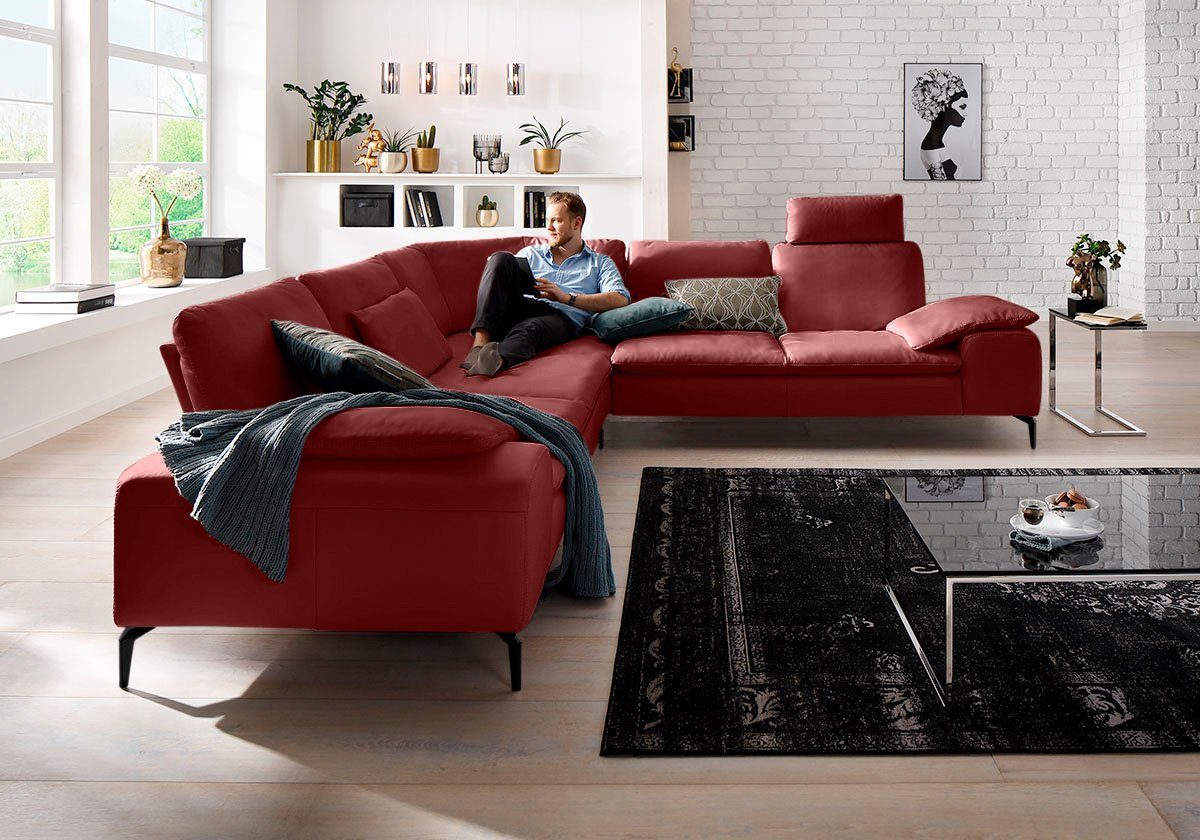 W.SCHILLIG Ecksofa valentinoo, Designsofa, elegant und bequem, L-Form, Set, mit Sitztiefenverstellung, Breite 318 cm