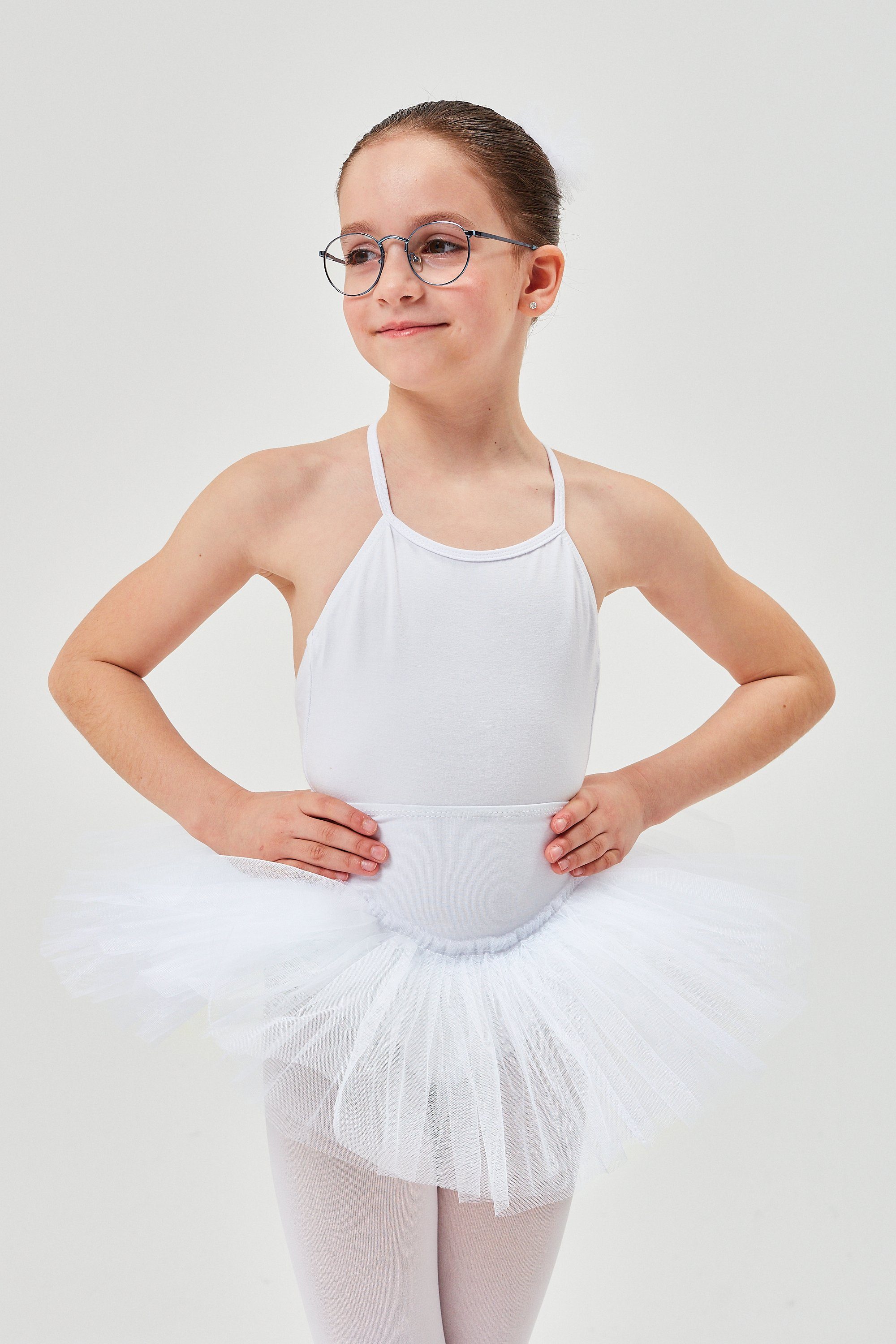 tanzmuster Tüllrock Ballett Tuturock Pia Tutu Ballettrock aus Tüll mit Bund aus Baumwolle weiß | Röcke